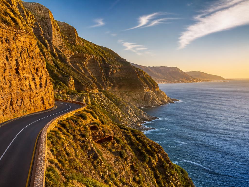 Chapman's Peak Drive winding along cliffs above the Atlantic Ocean